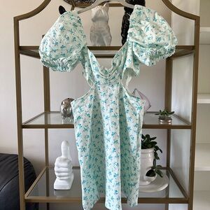 Zara floral blue dress